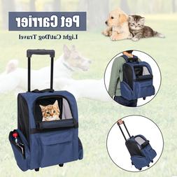 Dog Cat Rolling Backpack Travel Luggage Bag Airline Approved